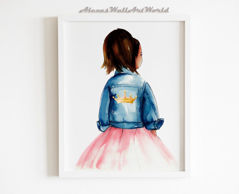 Dark Skin Young Queen Wall Art Printable Black Girl Magic Toddler Girl Bedroom Wall Art African American Princess Girl Art