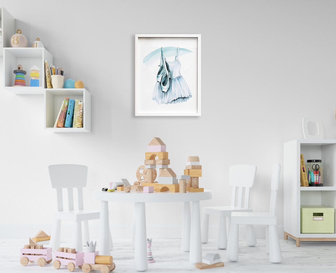 Blue Ballerina Tutu Dress Print Ballet Dancer Bedroom Decor - Etsy