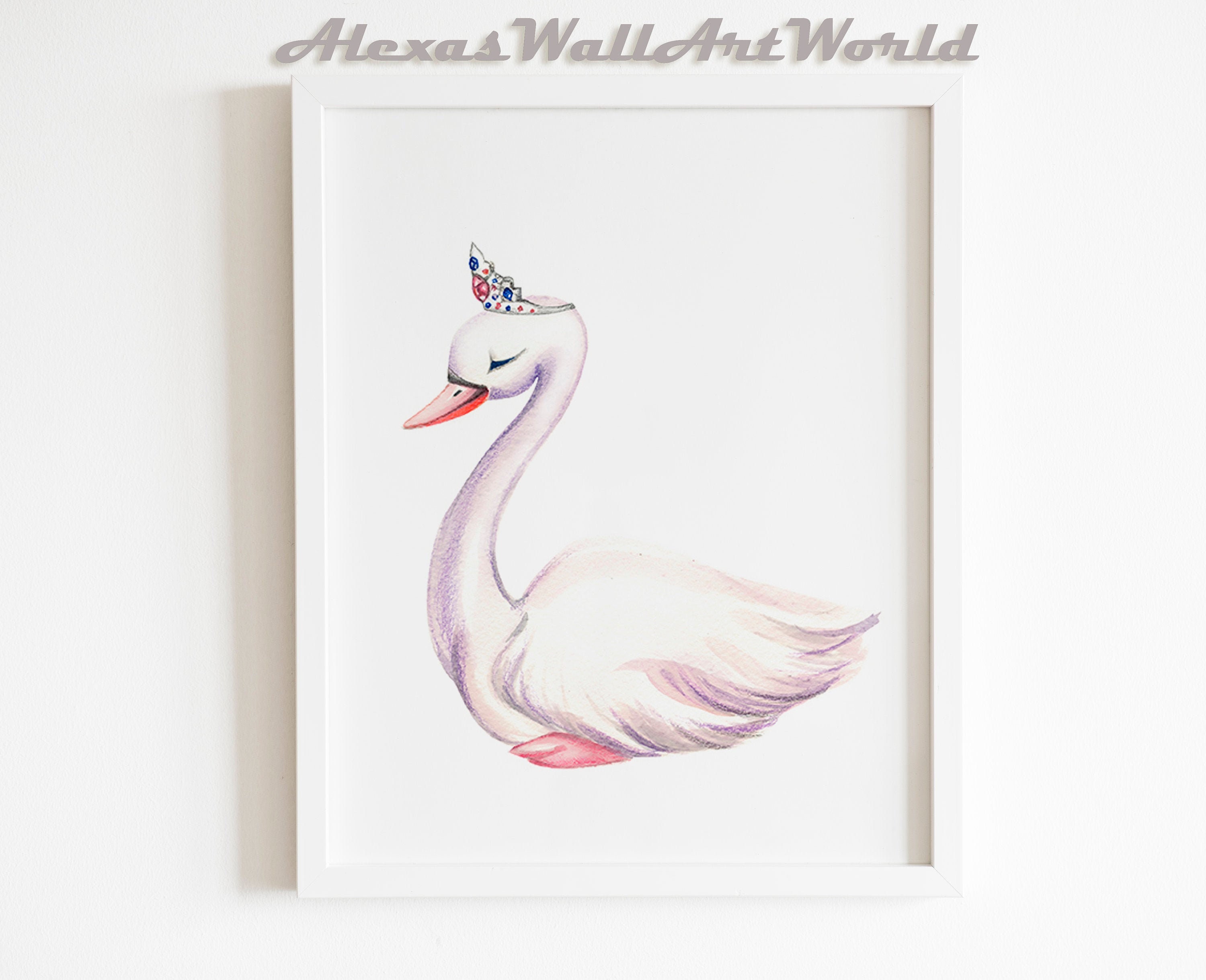 Swan Nursery Decor Wall Art for Girls Bedroom Swan Princess | Etsy
