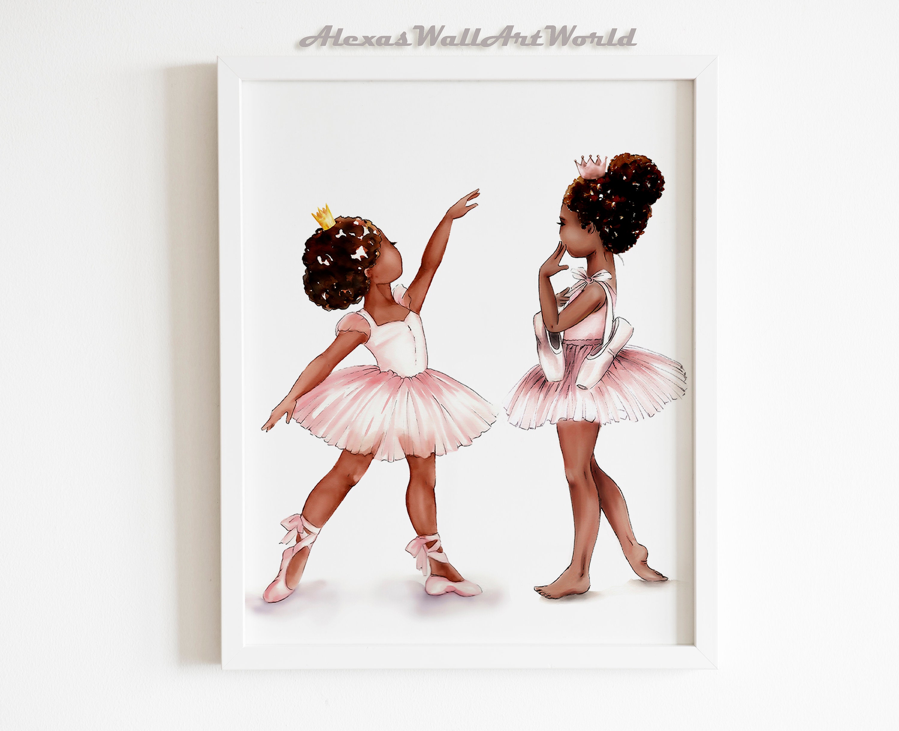 African American Ballerina Art Wall Art Girls Etsy