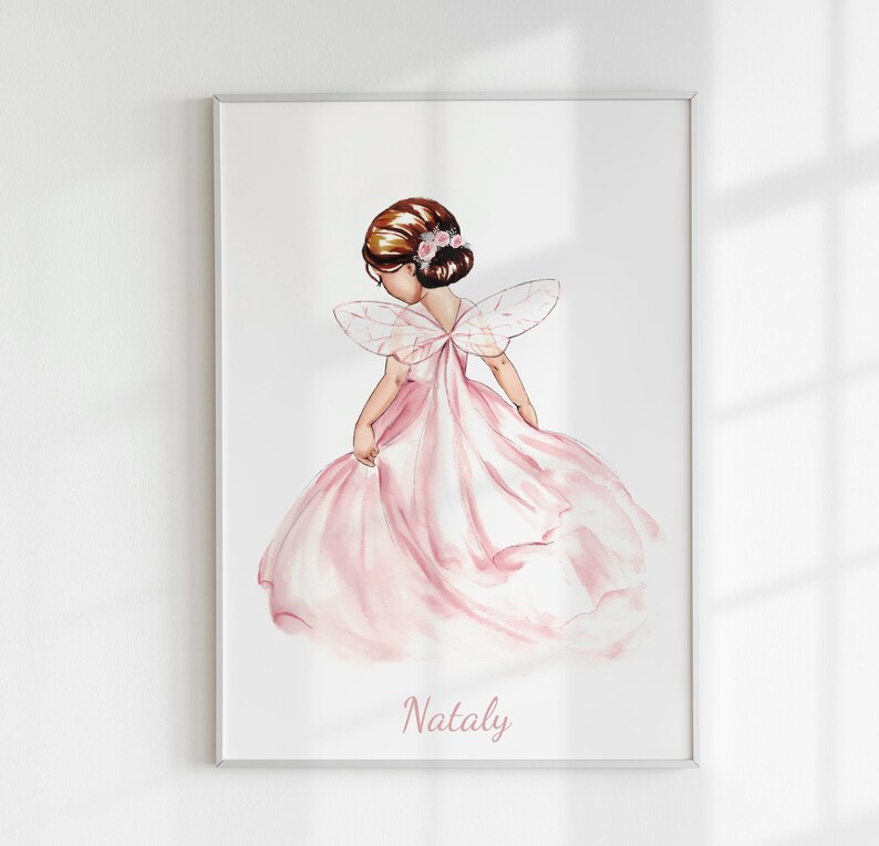 Personalized Fairy Princess Wall Art Set of 3, Pink Butterfly Nursery ...
