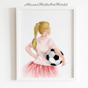 Custom Soccer Player Wall Art, Sports Nursery Wall Art Decor, Soccer Gift Idea, Personalized Name Toddler Girl Print, DIGITAL