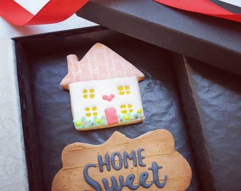 Home Sweet Home Biscuit Gift Box / House Warming Gift (fits through letter box)