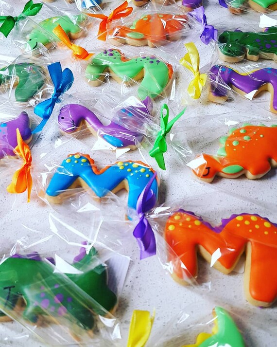 Dinosaur Themed Biscuits Kids Birthday Biscuit Kids Party Etsy