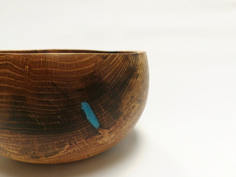 Bulky Pecan Wood Bowl with Epoxy Inlay