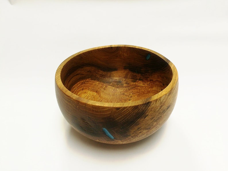 Bulky Pecan Wood Bowl with Epoxy Inlay