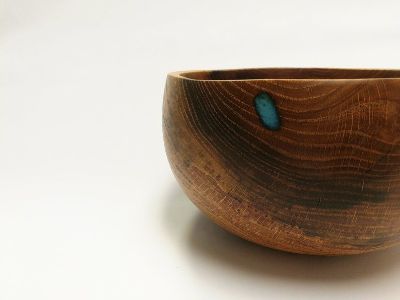 Bulky Pecan Wood Bowl with Epoxy Inlay