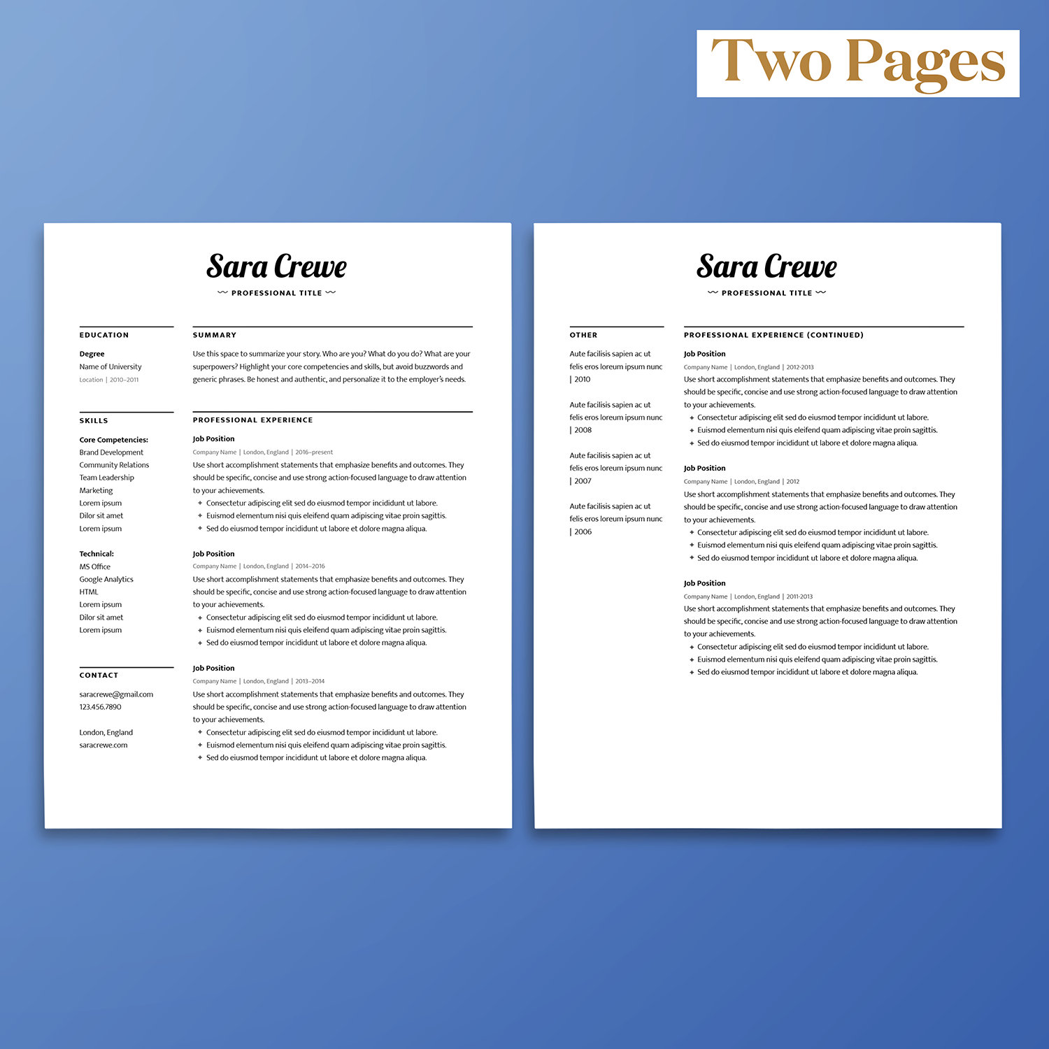 Creative Resume Template | CV + Cover Letter + References Template ...