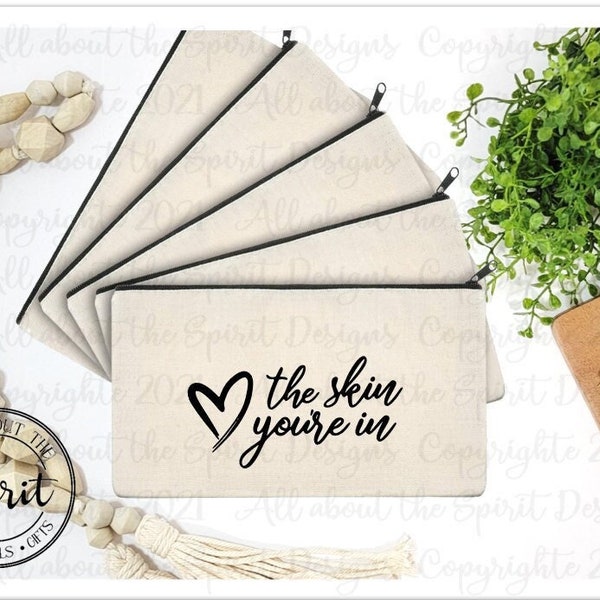 Younique Zip Pouch -  Love the skin you’re in - Younique Hostess gift, prize, cosmetic bag