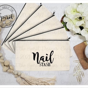 Nail Stash Zipper Pouch: Canvas Cosmetic Bag - Color Street Gift