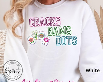 Mahjong Sweatshirt, Cracks Bams Dots, Majhong Gamelover Sweatshirt, Gilden Sweatshirt