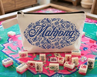 Mahjong Tile Bag, Tile Storage Pouch, Mahjong Accessories, 9 Color Options, Gamelovers Gift