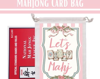 Mahjong Card Bag, Card Cover for protection, Let's Mahj, Mahjong Accessories, Gamelovers Gift