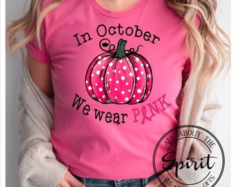 Breast Cancer Awareness T-Shirt: Pink Pumpkin Bella Canvas Unisex Tee