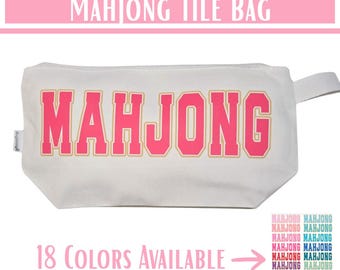 Mahjong Tile Bag, Tile Storage Pouch, Mahjong Accessories, 18 Color Options, Gamelovers Gift