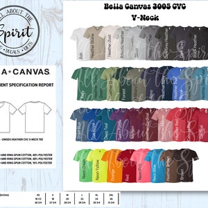 Pu&ograve; includere: Un grafico che mostra la t-shirt Bella + Canvas 3005 CVC V-Neck in una variet&agrave; di colori. Il grafico include il numero di stile, la composizione del tessuto e le misure in pollici. I colori includono: Cenere, Pietra melange, Polvere melange, Melange atletico, Argento, Melange scuro, Melange grigio scuro, Grigio scuro, Melange nero, Nero, Blu acciaio, Blu vero, Erba melange, Verde, Blu scuro, Verde melange, Verde neon, Giallo neon, Arancione, Viola di squadra, Rosso, Rosa neon, Blu neon, Marrone melange, Marrone, Cardinal melange, Malva melange, Rosso melange, Rosso tela, Cardinal, Verde militare, Blu navy, Blu navy melange, Ardesia melange, Blu vero, Reale, Blu scuro melange.