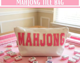 Mahjong Tile Bag, Tile Storage Pouch, Mahjong Accessories, 18 Color Options, Gamelovers Gift