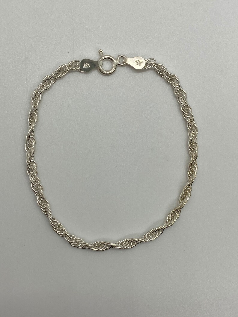 Sterling Silver French Braided Bracelet 7\u201d