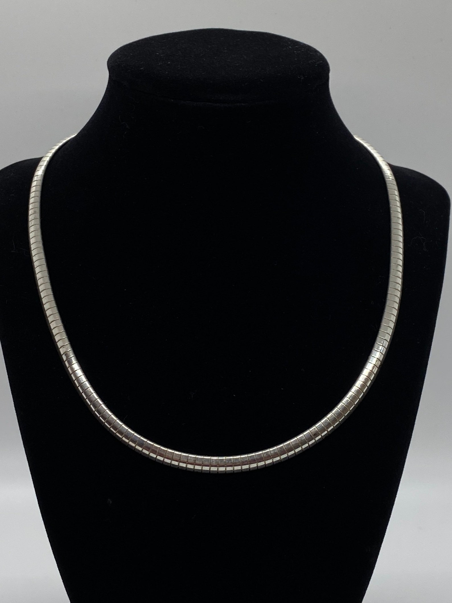 18 Sterling Silver Omega Necklace Etsy