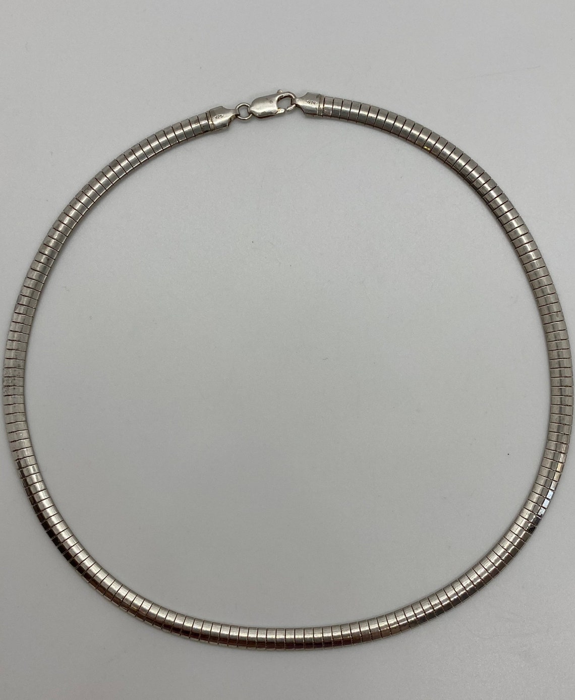 18 Sterling Silver Omega Necklace Etsy