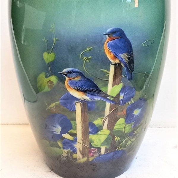 Unique Blue Bird theme urn | for blue birds lovers | Beautiful urn pair of Blue Birds  NOTE: Ships direct from USA (Not from India) Be aware