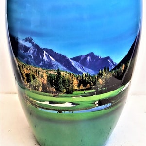 Cremation Urn ||Urn for golfers |  Golf Course Cremation Urn| Titled " Golfing in Heaven "| Golfing Themed Urn
