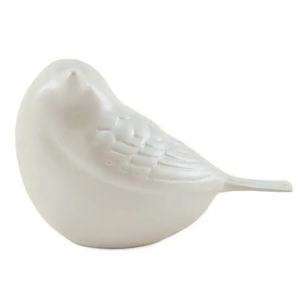 Pearl White Songbird Ash keepsake urn |  Cremation urn for bird lovers | Decorative urn for any location in the home