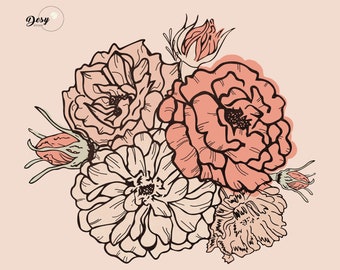Floral Bouquet PNG sublimation design download, floral png, elegant png, instant download