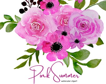 Rosa Aquarell Farbe Clipart Light Aquarell Blumen Aquarell Rosen Blumen Digital Download Clip Art PNG