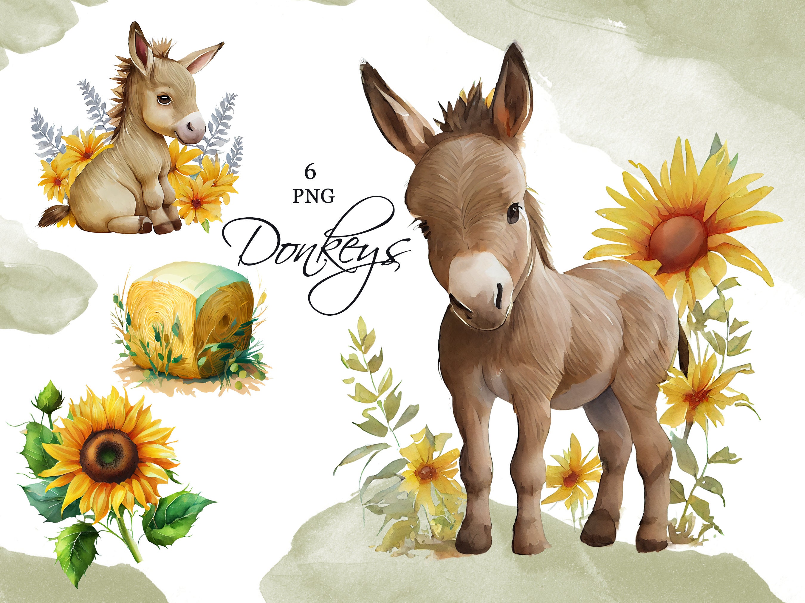 Donkeys Clipart Cute Clipart Farm Planner Stickers - Etsy