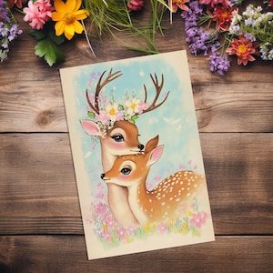 Mom and baby, digital watercolor download, Nursery decor