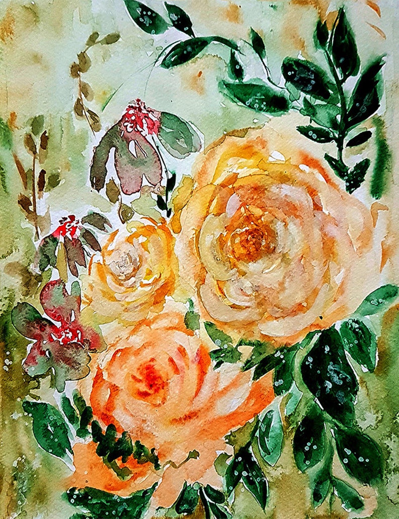 Watercolor Flowers Color Wall Art Modern Home Decor Digital Etsy