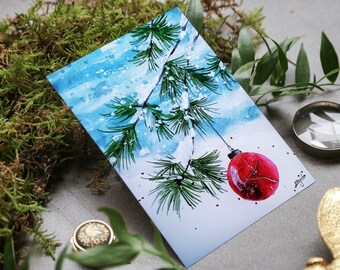 Winter watercolor background, for printing on cards, posters, etc., Digital download
