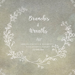 Hand drawn line art with wildflowers, line art , White and Black, Wedding graphics, PNG