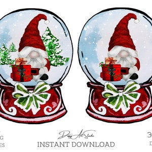 Watercolor Christmas Gnomes Clipart, Holiday Gnomes, hand-drawn graphics Instant Download, PNG