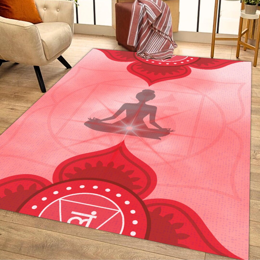 Red Chakra Breeze Rug, Muladhara Chakra Rug, Root Chakra Rug ...