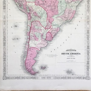 Vintage Map - South America 1860s - Authentic Original!