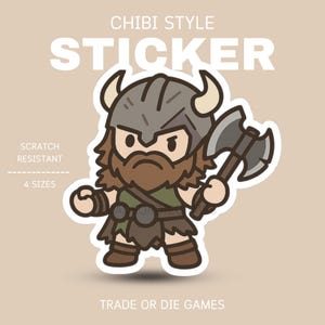 Garruk Planeswalker Chibi Style Sticker, Magic the Gathering Gift, Fan Art, Vinyl Decal, Laptop Decor, Gaming Accessories