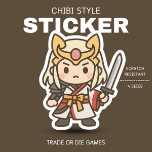 Chibi Style Wandering Emperor Sticker, Magic The Gathering Fan Gift, Cute Anime Decal, Laptop Accessories, Kawaii Gaming Merch, Collectible