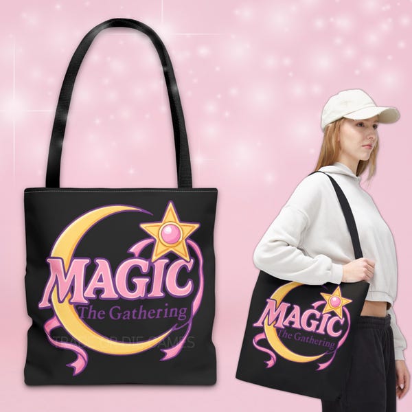 Magic The Gathering X Sailor Moon Aesthetic Tote bag,  Anime , Canvas, Reusable Shopping Bag, Geeky Gift