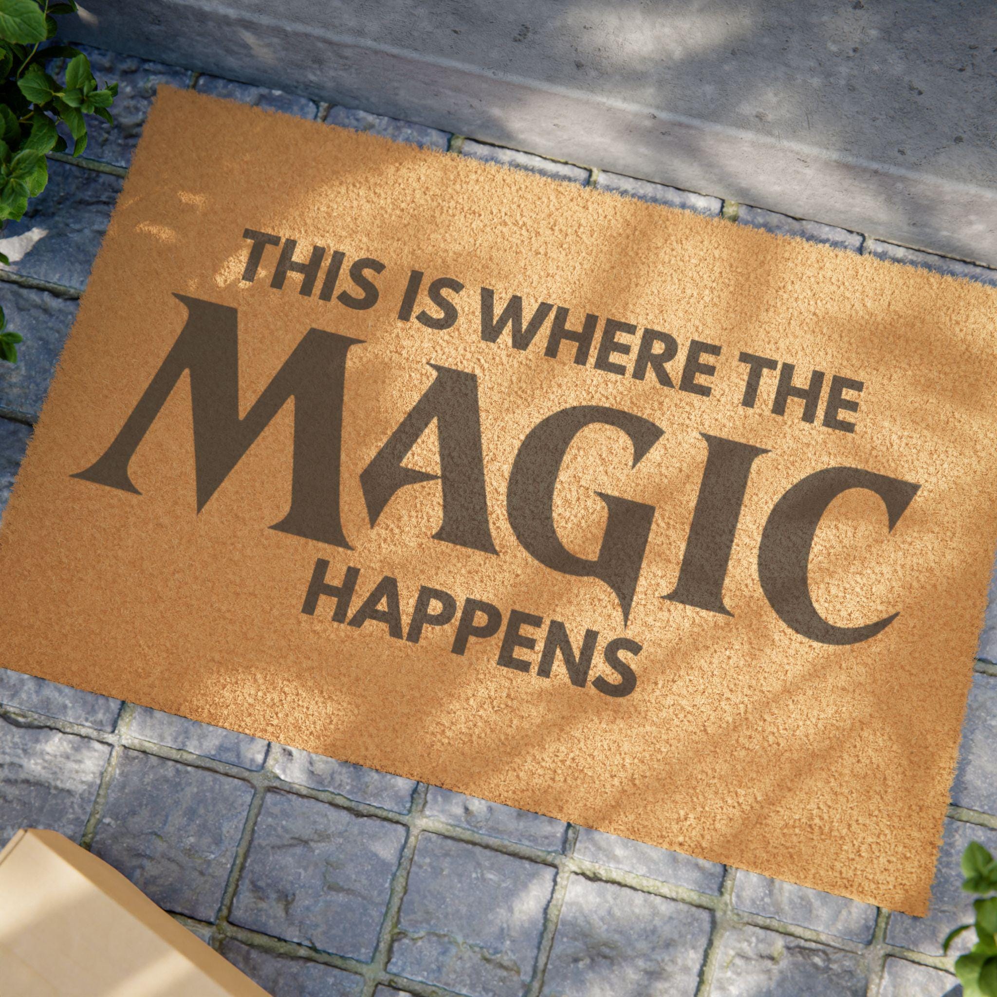 This is Where The Magic Happens Doormat, Gamer Decor, Commander Gamer Gift, Card Game Merch, Home Entrance Mat, Magic the Gathering Humor