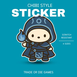 Chibi Style Jace Kiss-Cut Sticker, Magic The Gathering Fan Gift, Planner Decoration, Laptop Decal, Gaming
