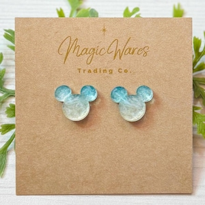Ocean Mouse Stud Earrings, Stainless Steel Posts, Clip-ons available