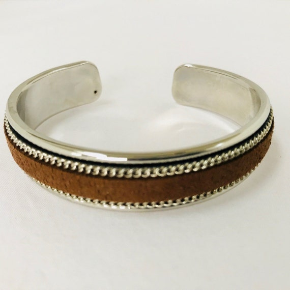 Brown Suede 10mm Leather Cuff Bracelet, Women's, Men's Gift, Gift