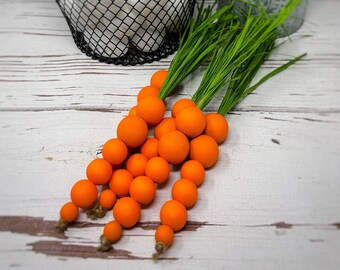 Carottes perlées en bois | Carottes perlées | | de décoration de printemps Décor de printemps rustique | Carottes | Ferme Spring | Ferme Pâques