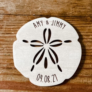 Save the Date Magnets | Engraved Save the Date Magnets | Wooden Save the Date | Sand Dollar Save the Date | Coastal Wedding | Sand Dollar