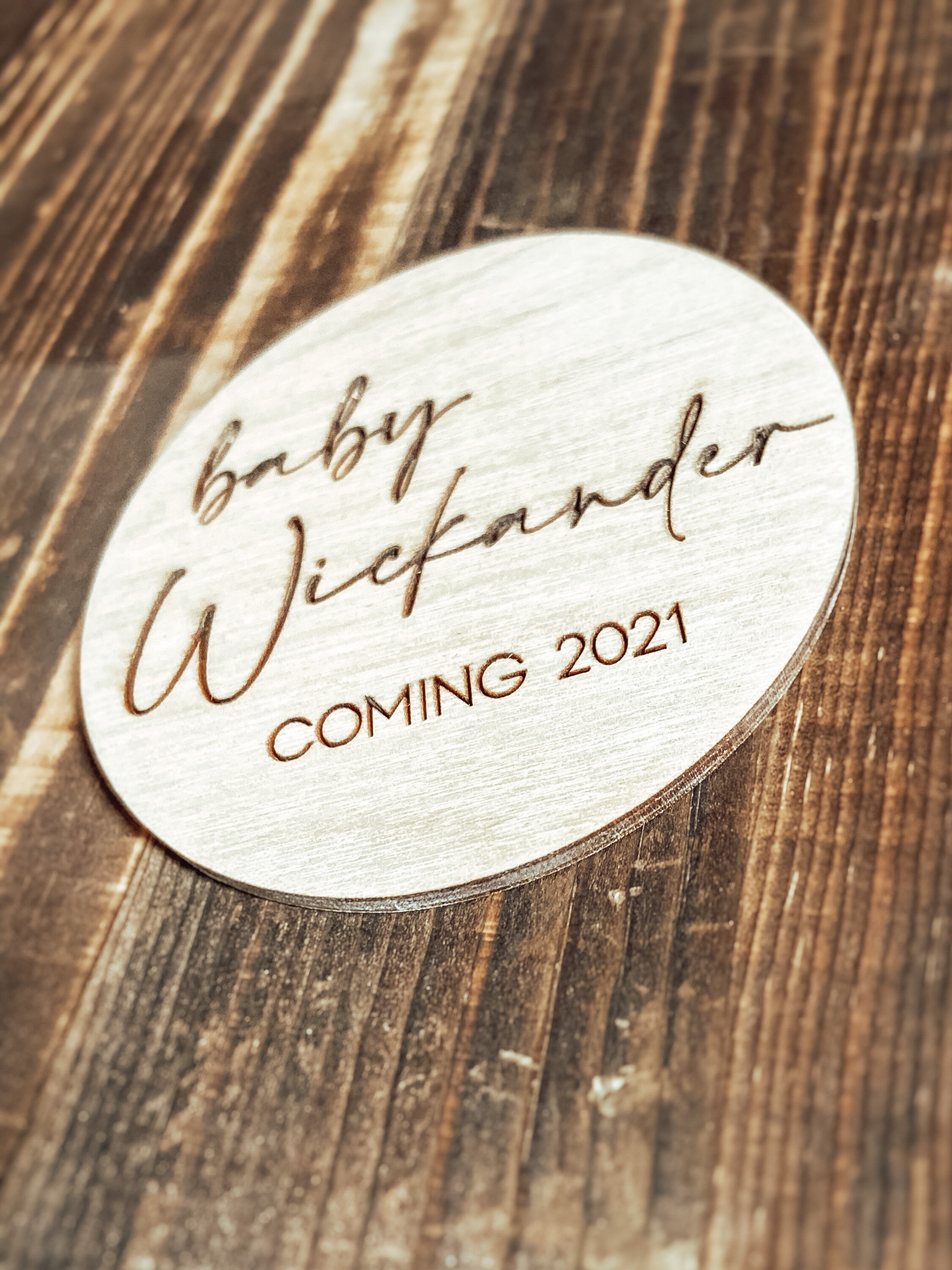 Baby Announcement Engraved Baby Announcement Etsy