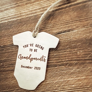 Grandparent Announcement Baby Announcement Baby Announcement Ornament Engraved Grandparent Ornament Grandparent Ornament image 2