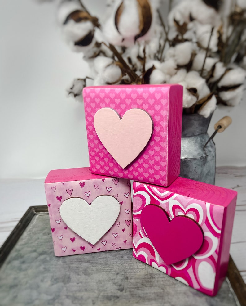 Download Heart Trio Valentines Shelf Decor Hearts Valentines Day | Etsy