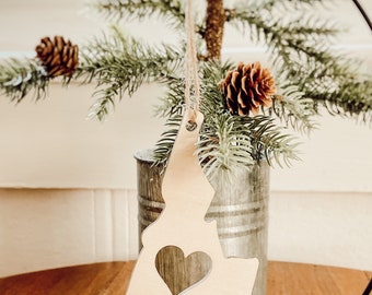 Idaho State Heart Ornament | State Ornament | Wooden State Ornament | State Heart Ornament | Idaho Home Ornament